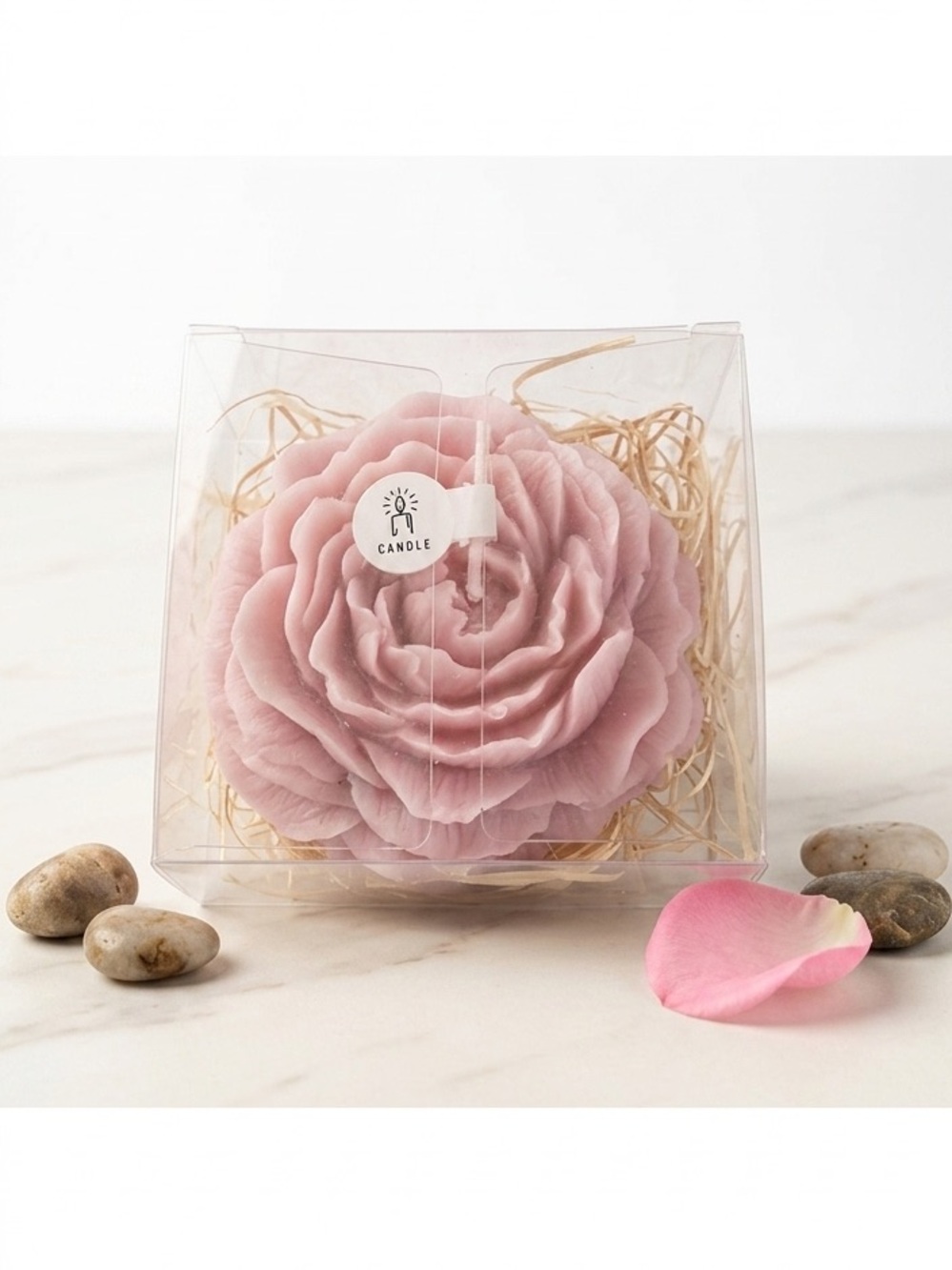 Pink Rose Shaped Candle